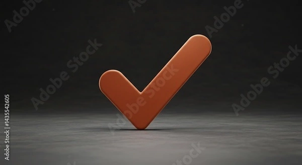 Obraz Terracotta Checkmark: A Minimalist 3D Render
