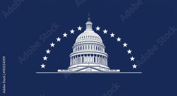 Fototapeta Capitol Building Logo: Classic Design & Symbolism
