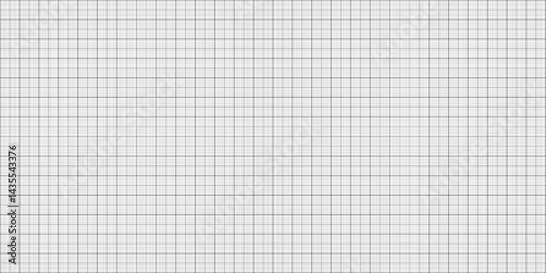 Obraz Black millimeter graph paper. Lined grid on white background. Vector graph grid paper for measuring.