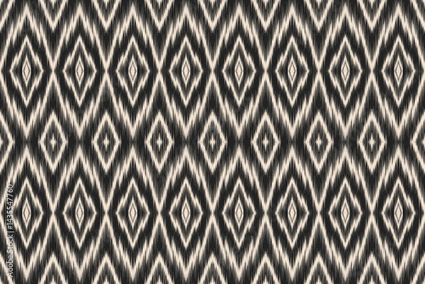 Obraz Ethnic ikat seamless pattern abstract pattern vector design for fabric block print	
