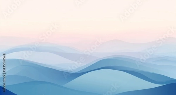 Fototapeta Blurred background with pastel colors, a blue and white gradient. Abstract light bokeh effect. Vector illustration of a blurred natural landscape. Background design for a banner, poster, or presentati