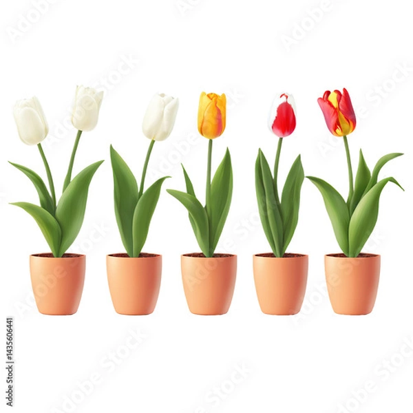 Obraz Spring Flower Pots Decor