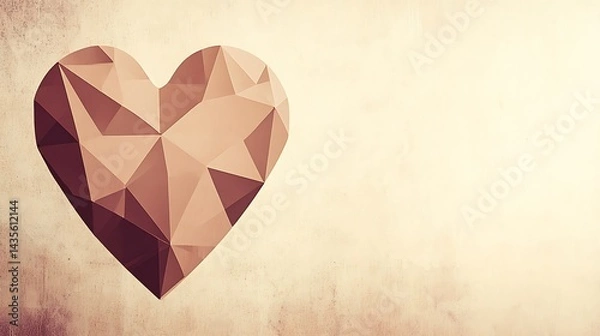 Obraz Lowpoly heart with textured background.