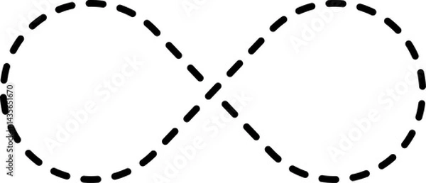 Obraz Infinity line icon in dotted style.