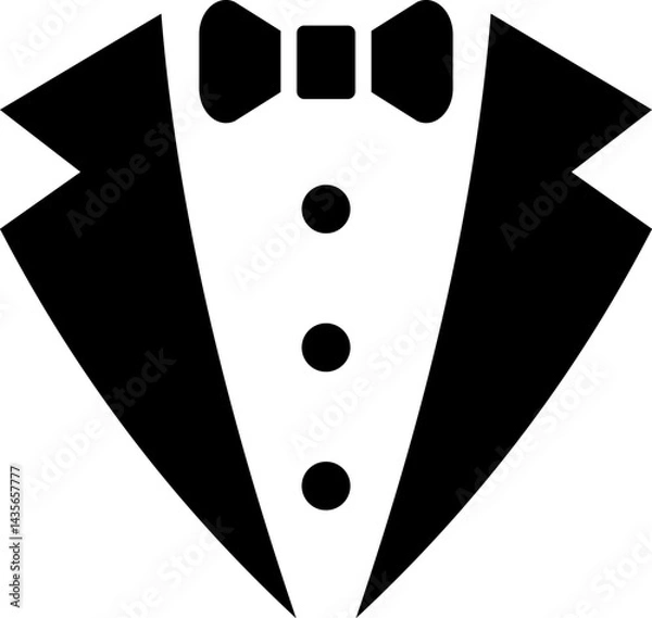 Obraz Suit with a bow tie icon in a flat style.