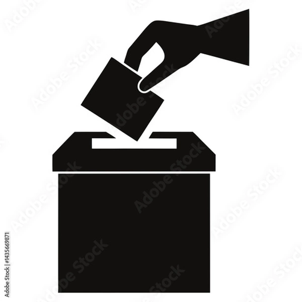 Fototapeta Hand Putting Ballot In Box Representing Democracy And Voting Process