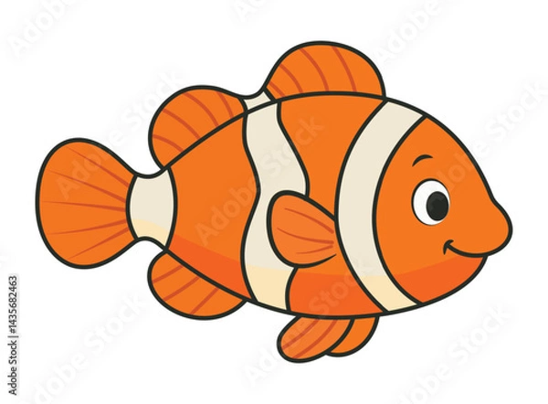 Fototapeta illustration of a bluegill fish on white background.