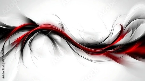 Fototapeta Red black abstract wave design.