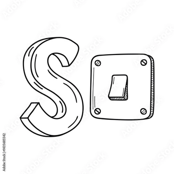 Fototapeta An illustration of letter S stand for Switch