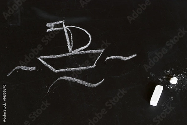 Fototapeta chalk boat
