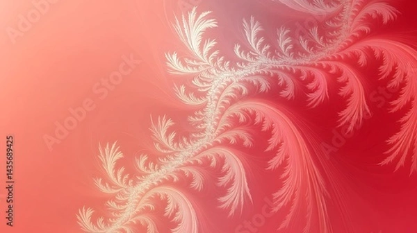 Fototapeta Red coral fractal pattern background.
