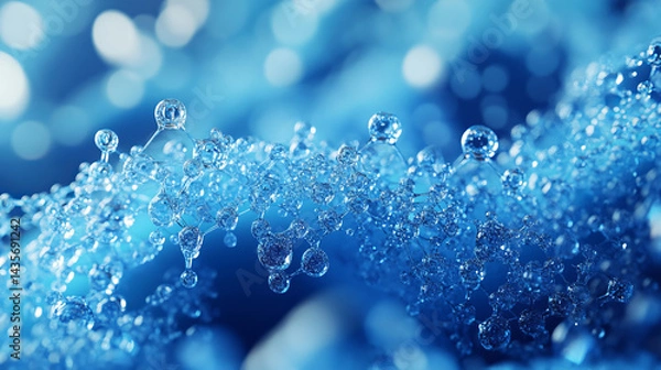 Obraz Network background abstract animation graphic or blue molecules