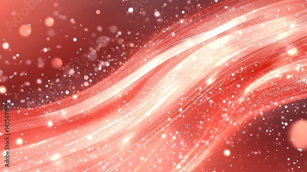Fototapeta Red Festive Light Wave Background.