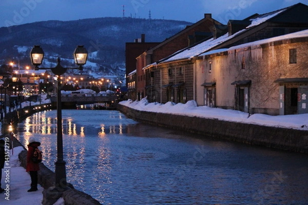 Obraz Cityscape along the Canal in Otaru, Hokkaido, Japan