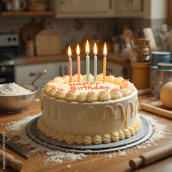 Obraz cake with candles