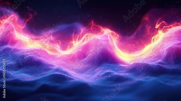 Fototapeta Abstract wave of light distorted by fluid noise jpeg background image
