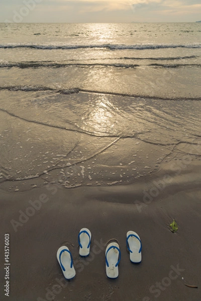 Obraz sandals on the beach