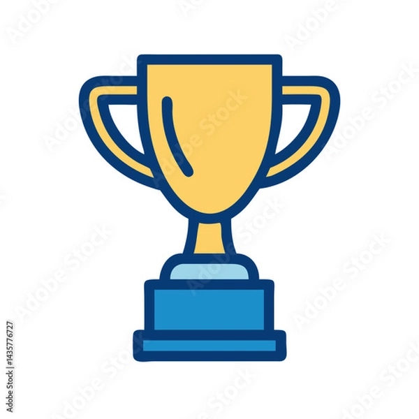 Fototapeta Trophy icon symbolizing achievement and success in a flat design