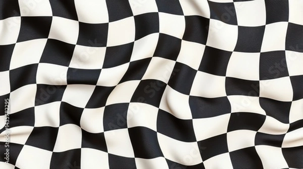 Obraz A checkered flag with black and white squares.