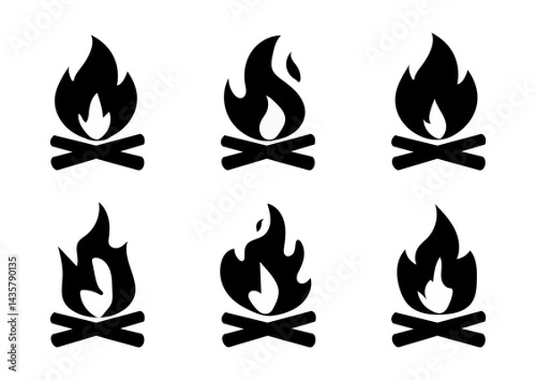Fototapeta Fire icon vector set. Fire flame symbol. Flame icon collection. fireball and flame vector illustration icon set. Fire flame icon. Burning symbol. Energy illustration isolated.