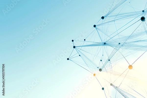 Fototapeta Futuristic abstract plexus background with connected dots and lines perfect for tech themes and digital innovation visuals