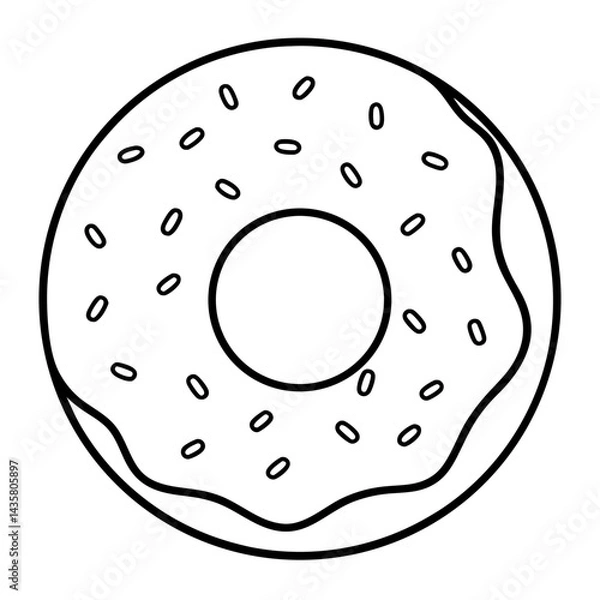 Fototapeta vector illustration of a donut isolated on white