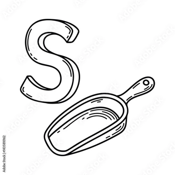 Fototapeta An illustration of letter S stand for Scoop