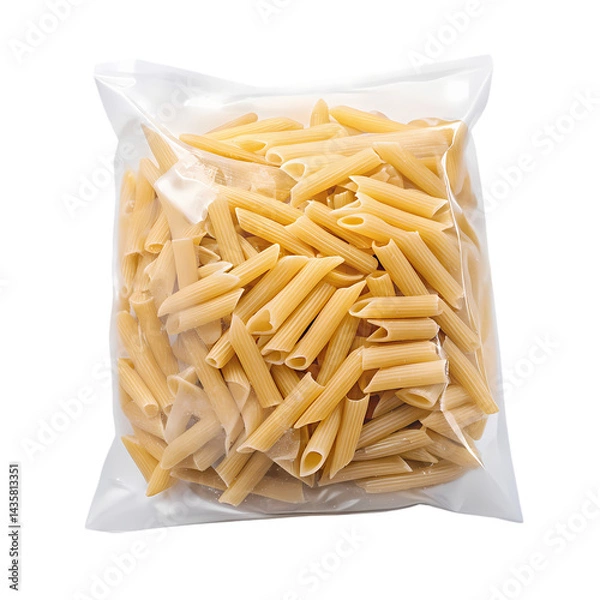 Fototapeta Dried Penne Pasta Bag on transparent background