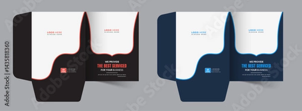 Fototapeta Unique presentation folder template, creative and Luxury folder design, Corporate business Document Folders for your business, editable vector file