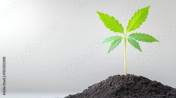 Obraz Green Sprout: Capturing a fresh sprout as it emerges from the soil, embodying the essence of growth and new beginnings.