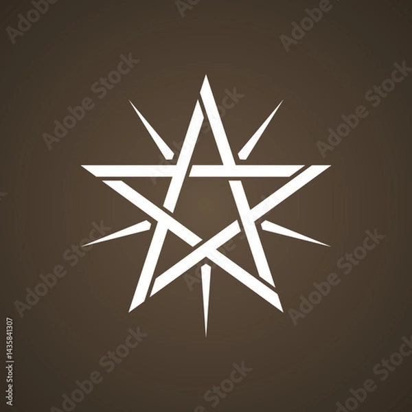 Fototapeta Pentagram - symbol from the flag of Ethiopia