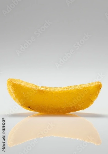 Fototapeta Single Potato Wedge with Reflection on Clean Surface