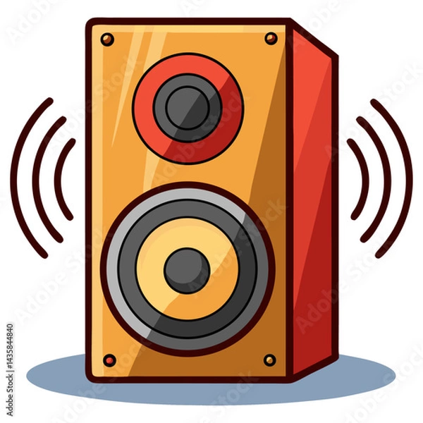 Fototapeta Colorful speaker vibrating with loud sound
