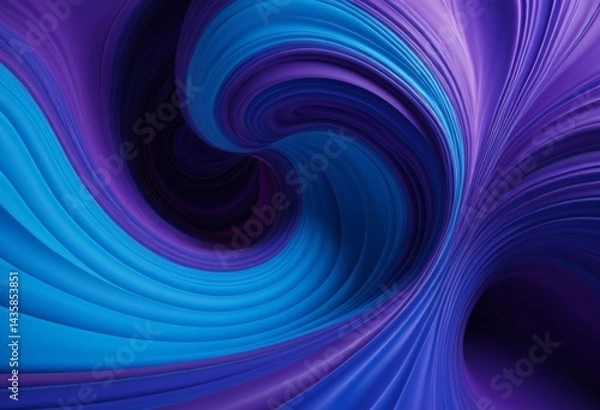Fototapeta Close-up of a purple and blue swirl on a black background