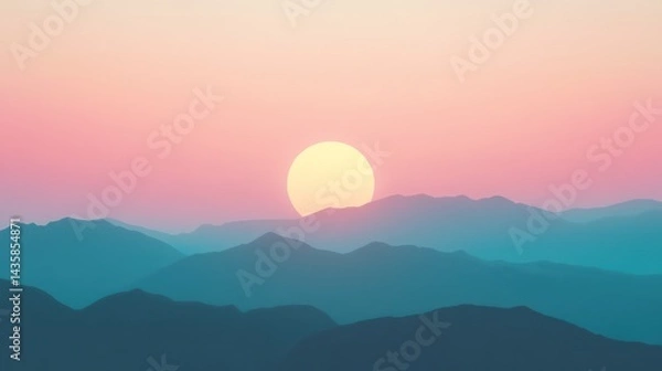 Fototapeta Dreamy Sunset Gradient Background
