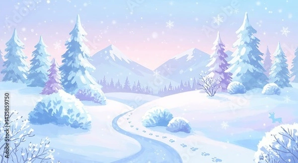 Obraz Winter's Gentle Embrace AI Generated