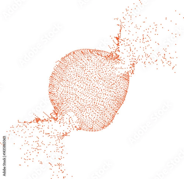 Fototapeta Dot sphere explosion with particle burst effect