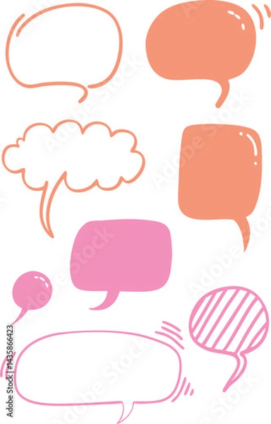Obraz Colorful Speech Bubble Doodle Elements