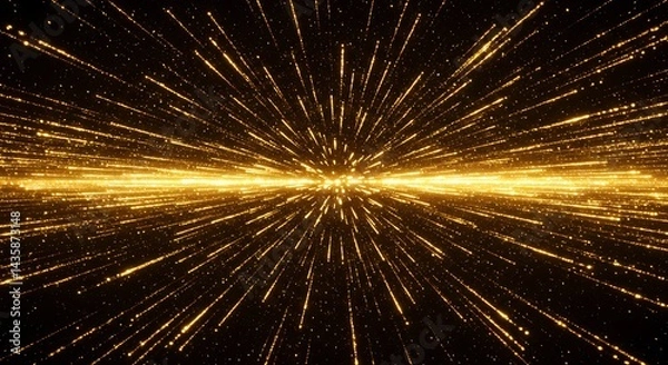 Fototapeta Golden Radiance: A Cosmic Canvas AI Generated