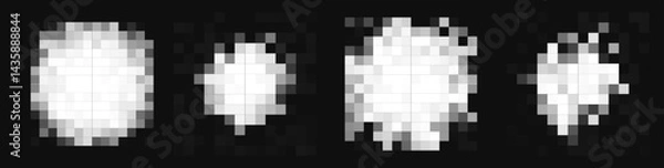 Fototapeta Censorship Blur Pack in Pixelated Style for News Redaction and Identity Concealment. Vector Illustration