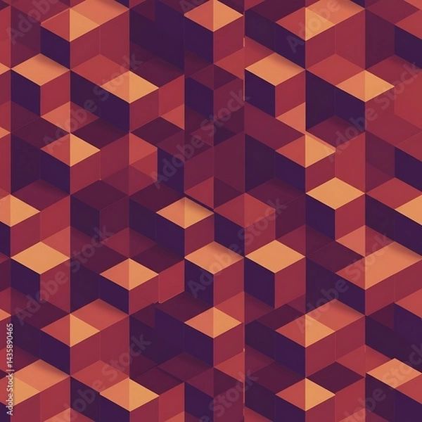 Fototapeta Crimson Cube Cascade AI Generated