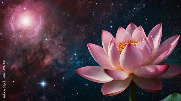 Fototapeta "Pink Lotus in a Starry Galaxy"