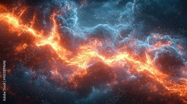 Fototapeta Electric surge of abstract design with vivid currents jpeg background image