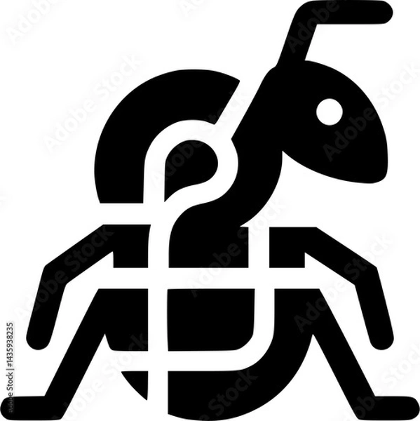 Fototapeta Creative Ant and Question Mark Logo Design