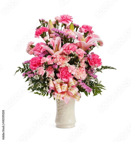 Fototapeta Natural flower bouquet in ceramic vase