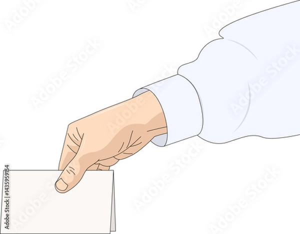 Obraz 접힌 종이를 잡고 있는 손