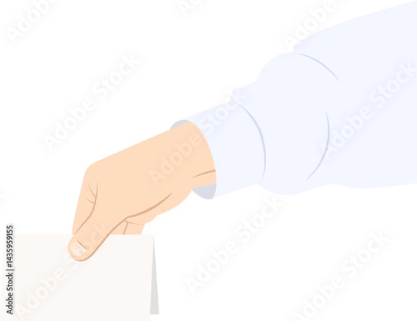 Obraz 접힌 종이를 잡고 있는 손