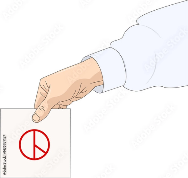 Obraz 선거를 위한 투표용지를 잡고 있는 손