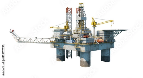 Obraz Isolated Offshore Oil Rig Platform Construction