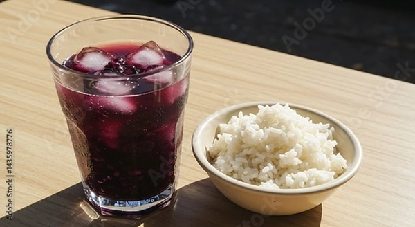 Obraz Chicha Morada with Rice: A Peruvian Culinary Still Life